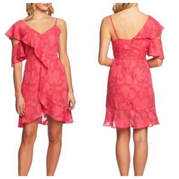 Cece Pink Floral Burnout Dress - Picture 1 of 6